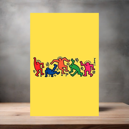 Keith Haring Pop Art metal poster. Multiple sizes available. Dancing
