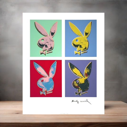 Andy Warhol Pop Art metal poster. Multiple sizes available. Playboy Bunny Quad