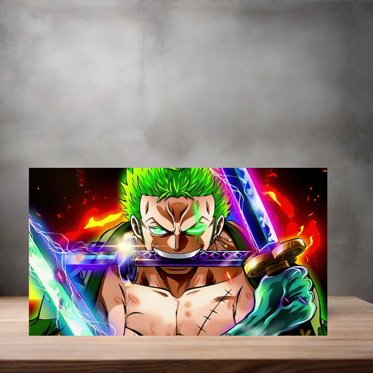 One Piece manga series metal poster. Multiple sizes available. Roronoa Zoro