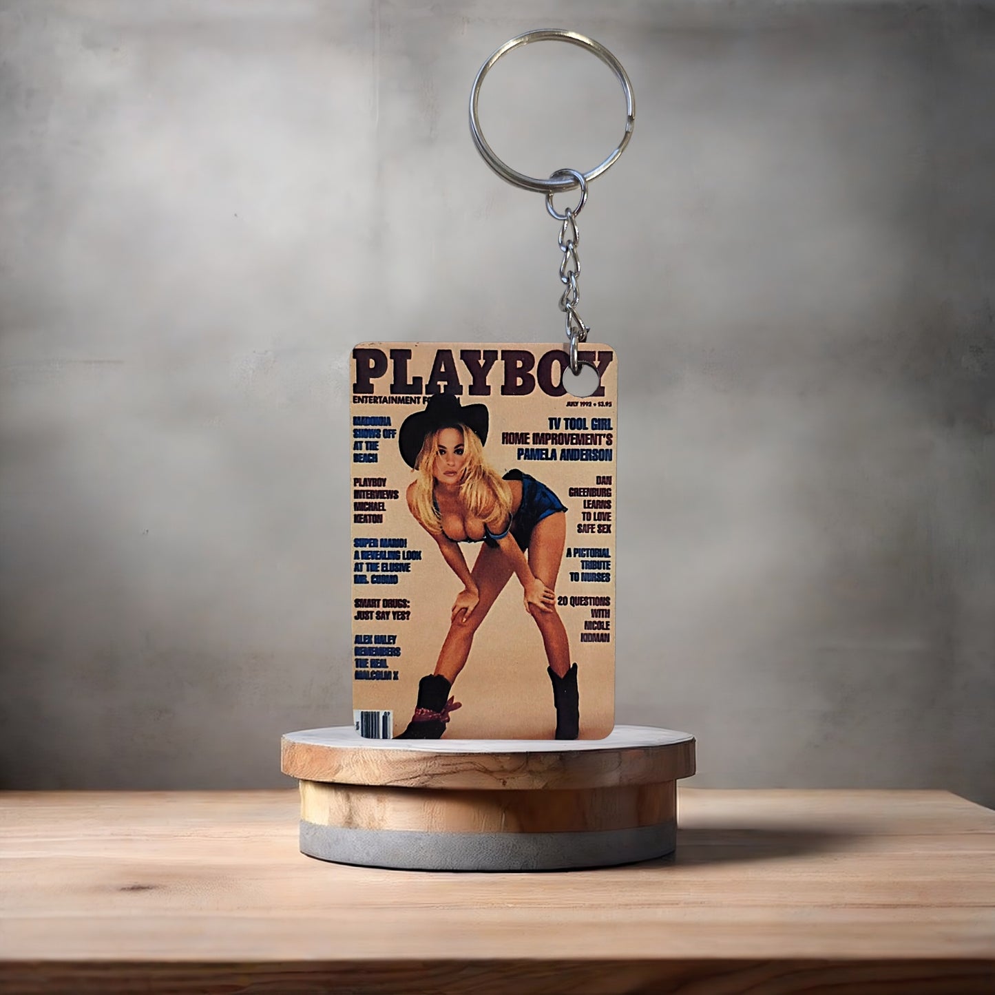Playboy magazine cover keychain. Pamela Anderson