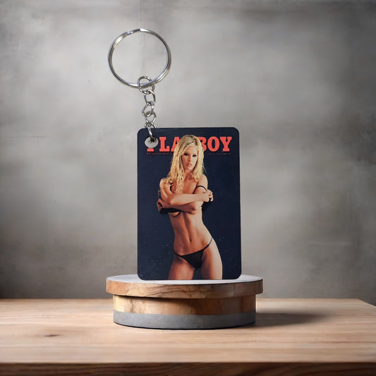 Playboy magazine cover keychain. September 2007