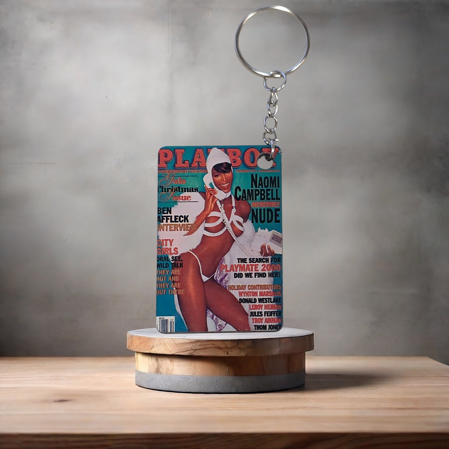 Playboy magazine cover keychain. Naomi Campbell