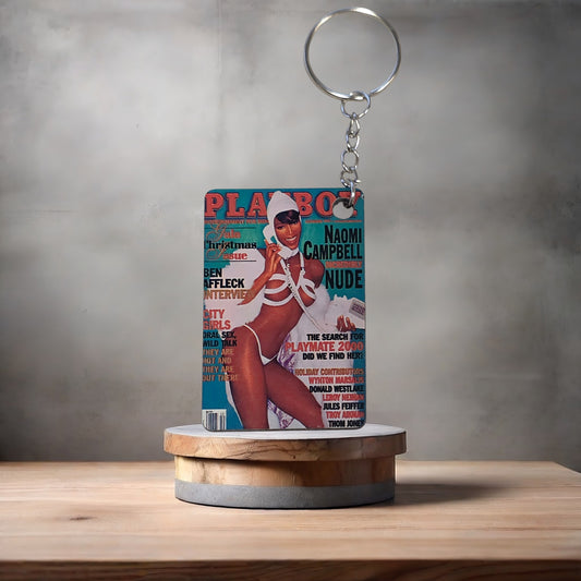 Playboy magazine cover keychain. Naomi Campbell