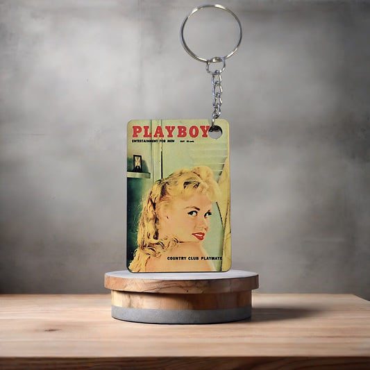 Playboy magazine cover keychain. May 1958