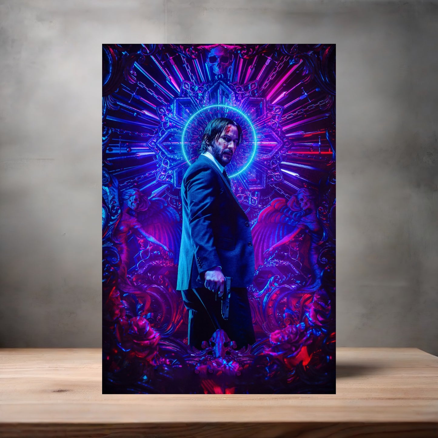 John Wick metal movie poster multiple size options. Keanu Reeves v6