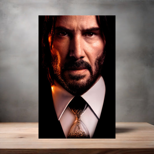 John Wick metal movie poster multiple size options. Keanu Reeves v3