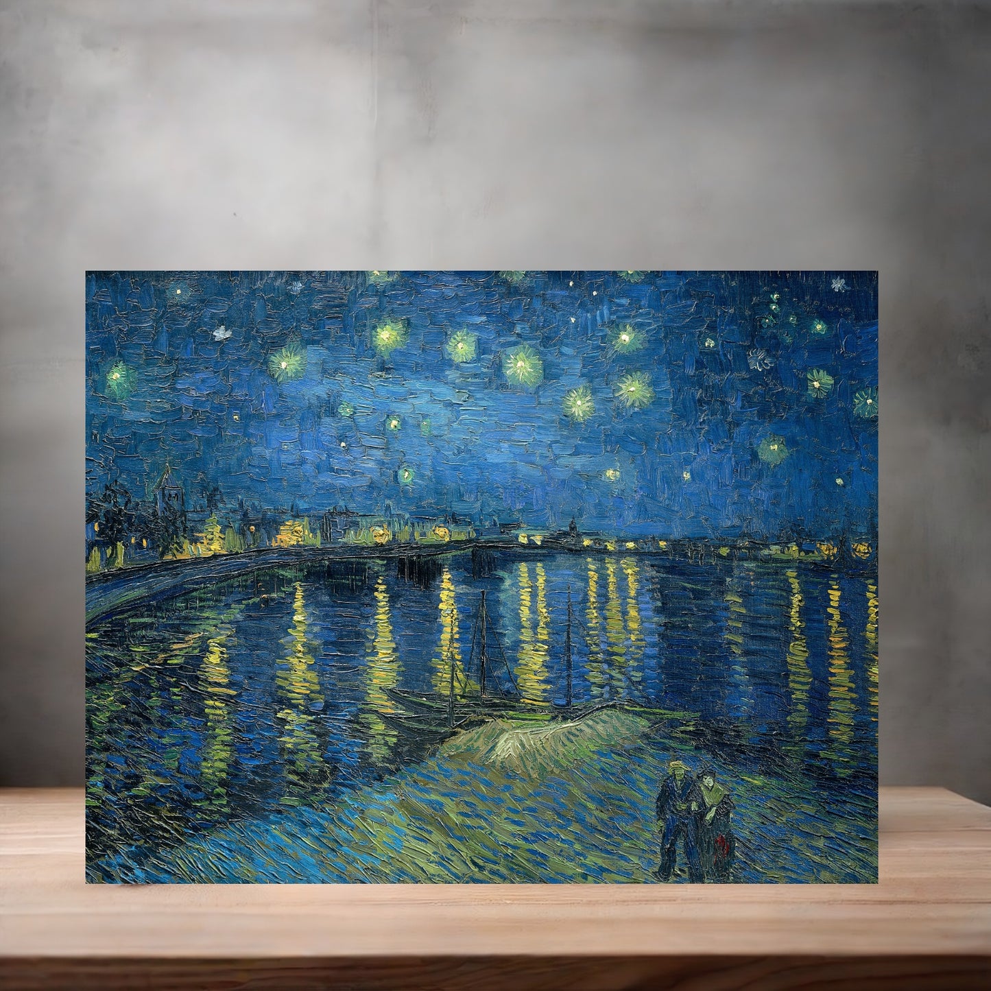 Museum Art on metal poster. Multiple sizes available.  Vincent Van Gogh Starry Night over the Rhone