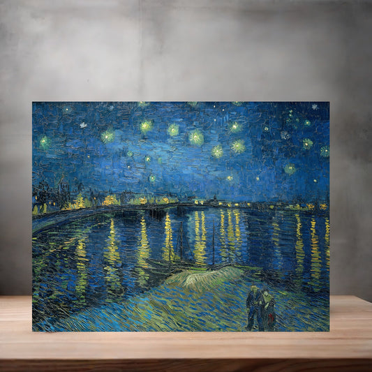 Museum Art on metal poster. Multiple sizes available.  Vincent Van Gogh Starry Night over the Rhone
