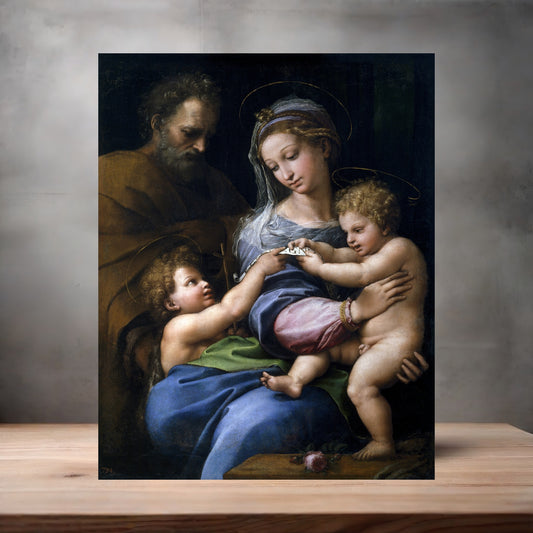 Museum Art on metal poster. Multiple sizes available. Raphael Madonna of the Rose