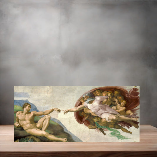 Museum Art on metal poster. Multiple sizes available. Michelangelo The Creation of Adam