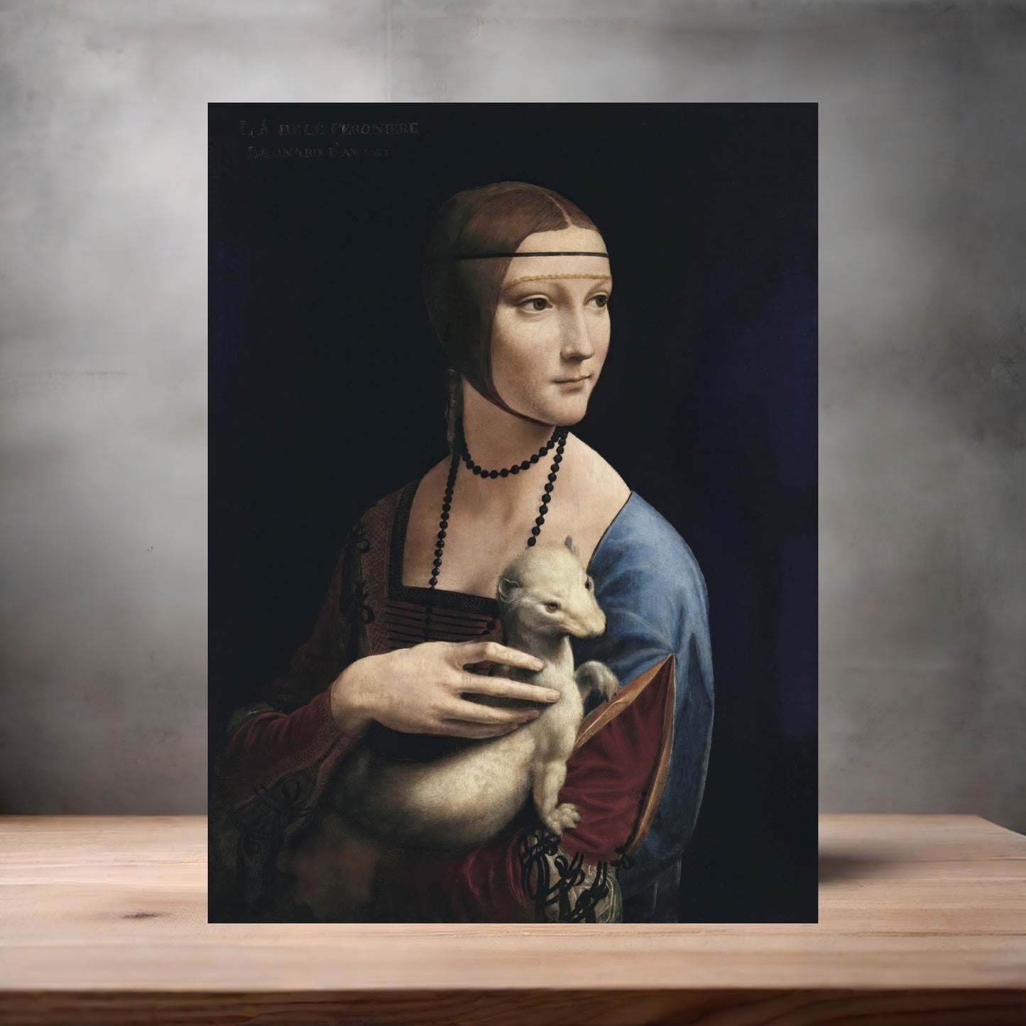 Museum Art on metal poster. Multiple sizes available. Leonardo Da Vinci Lady with an Ermine