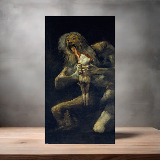 Museum Art on metal poster. Multiple sizes available. Francisco Goya Saturn Devouring his Son
