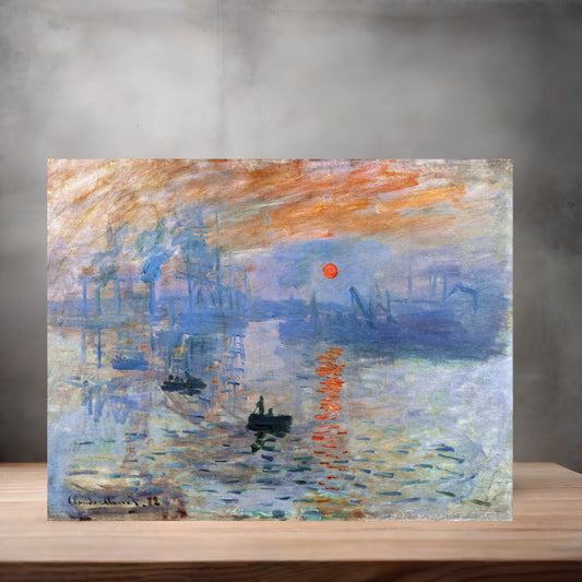 Museum Art on metal poster. Multiple sizes available. Claude Monet Sunrise
