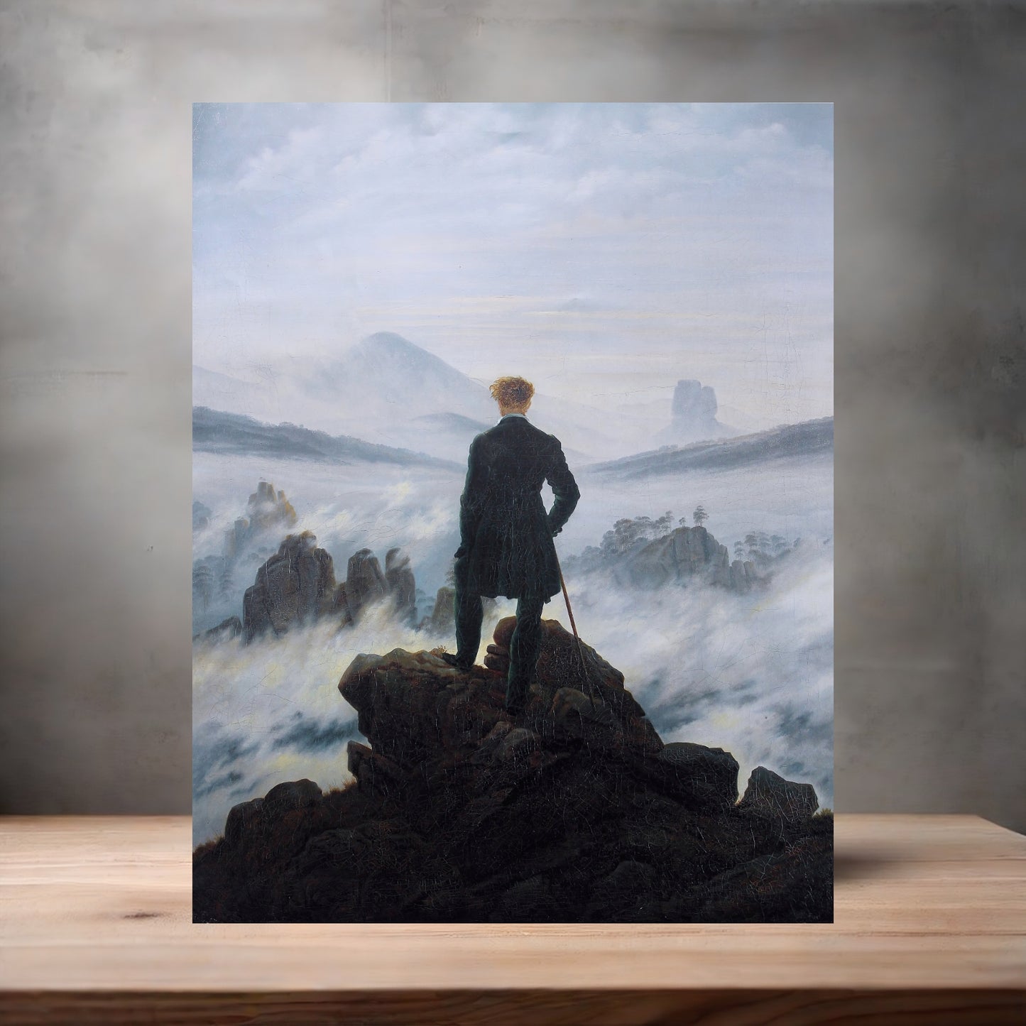 Museum Art on metal poster. Multiple sizes available. Caspar David Friedrich Wanderer above the Sea of Fog