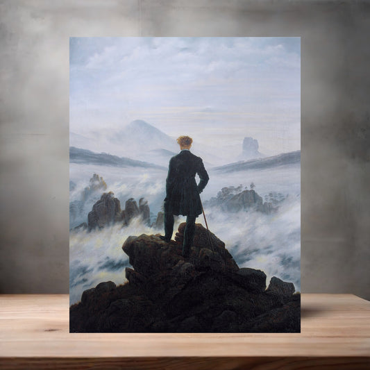 Museum Art on metal poster. Multiple sizes available. Caspar David Friedrich Wanderer above the Sea of Fog