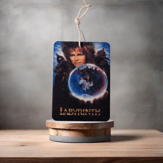 Labyrinth movie poster car air freshener. Many scents to choose from