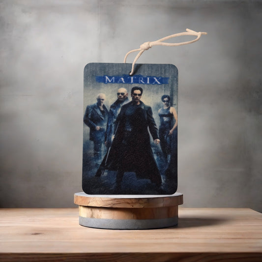 Matrix movie poster car air freshener. Many scents to choose from
