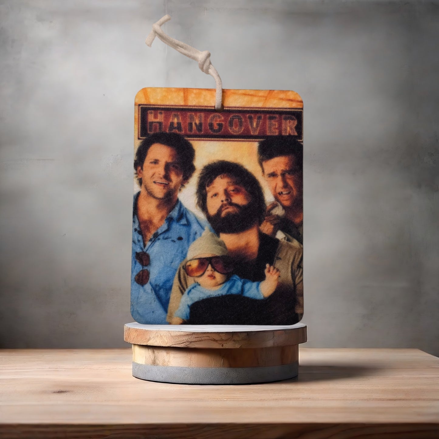 Hangover movie poster car air freshener. Many scents to choose from