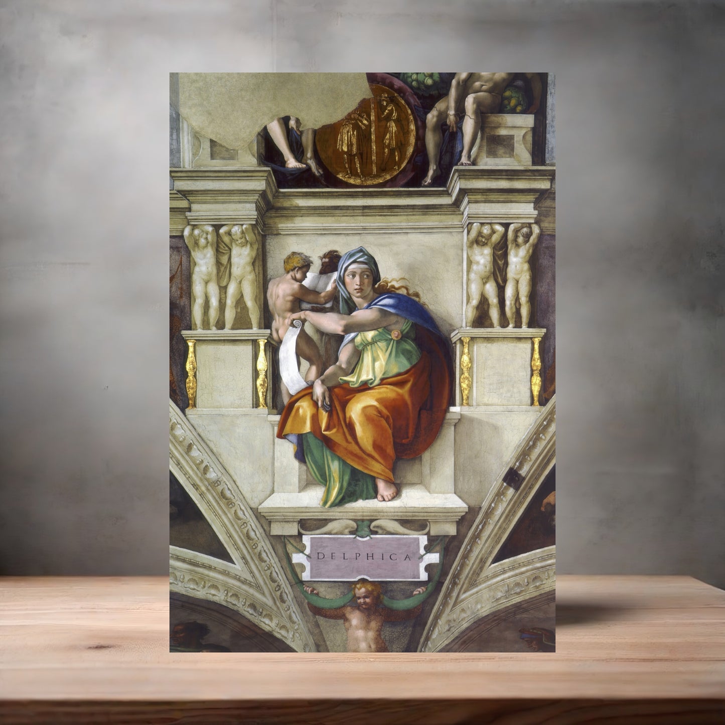 Museum Art on metal poster. Multiple sizes available. Michelangelo Delphic Sibyl