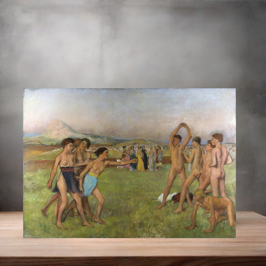 Museum Art on metal poster. Multiple sizes available. Edgar Degas Young Spartans Exercising