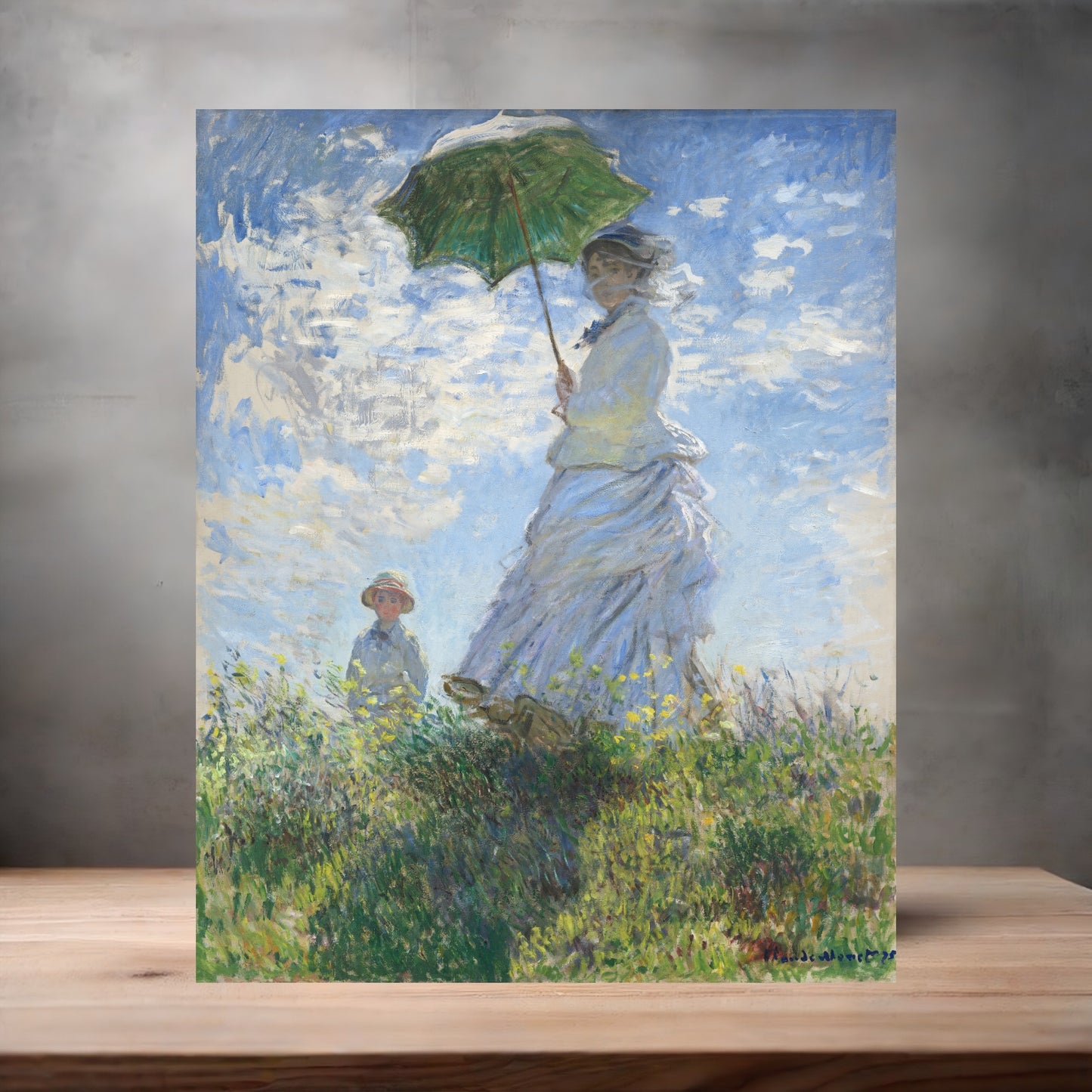 Museum Art on metal poster. Multiple sizes available. Claude Monet Woman with Parasol