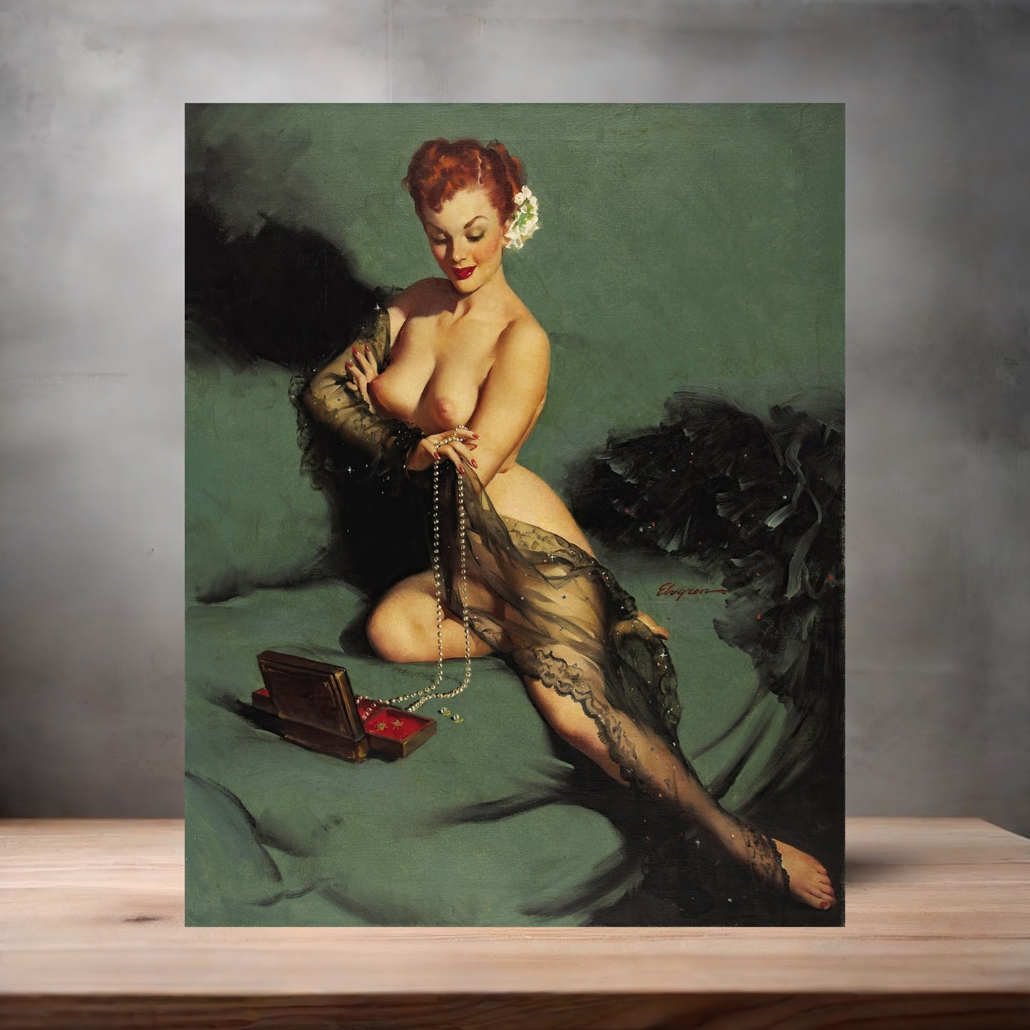 Gil Elvgren Pin-up nude metal poster. Multiple sizes available. Fascination