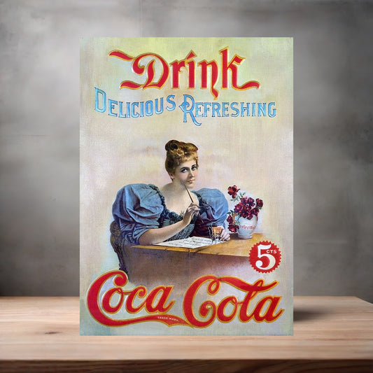 Vintage Coca-Cola ad poster metal poster. Multiple sizes available. BR