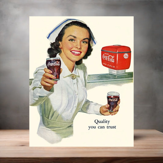 Vintage Coca-Cola ad poster metal poster. Multiple sizes available. BN