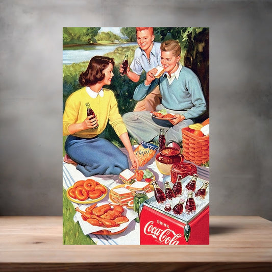 Vintage Coca-Cola ad poster metal poster. Multiple sizes available. BI