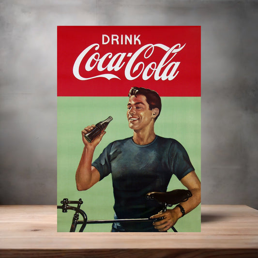 Vintage Coca-Cola ad poster metal poster. Multiple sizes available. BG