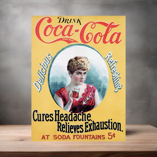 Vintage Coca-Cola ad poster metal poster. Multiple sizes available. BH
