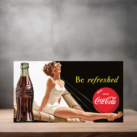 Vintage Coca-Cola ad poster metal poster. Multiple sizes available. BB