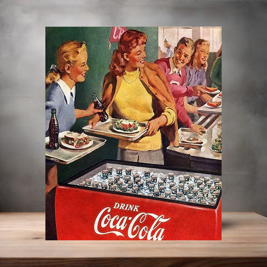 Vintage Coca-Cola ad poster metal poster. Multiple sizes available. BC