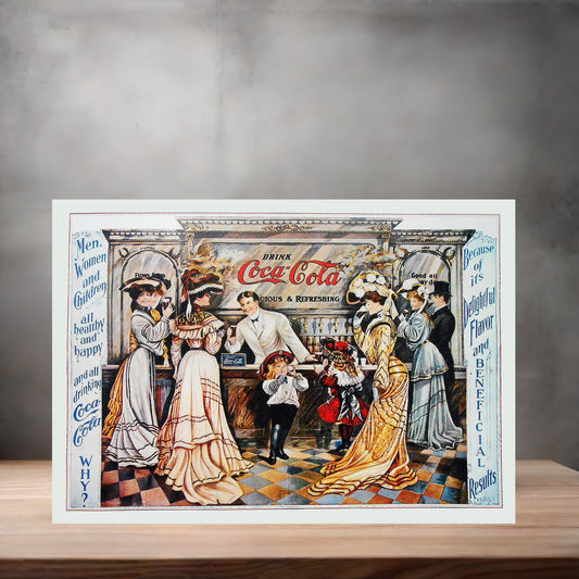 Vintage Coca-Cola ad poster metal poster. Multiple sizes available. AQ