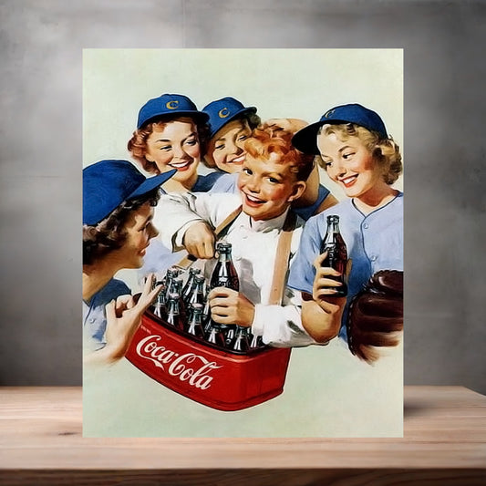 Vintage Coca-Cola ad poster metal poster. Multiple sizes available. AO