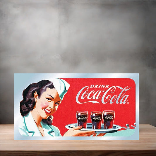 Vintage Coca-Cola ad poster metal poster. Multiple sizes available. AK