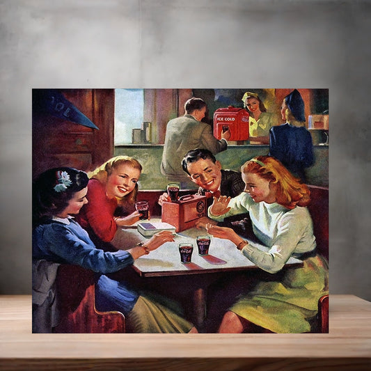 Vintage Coca-Cola ad poster metal poster. Multiple sizes available. AH