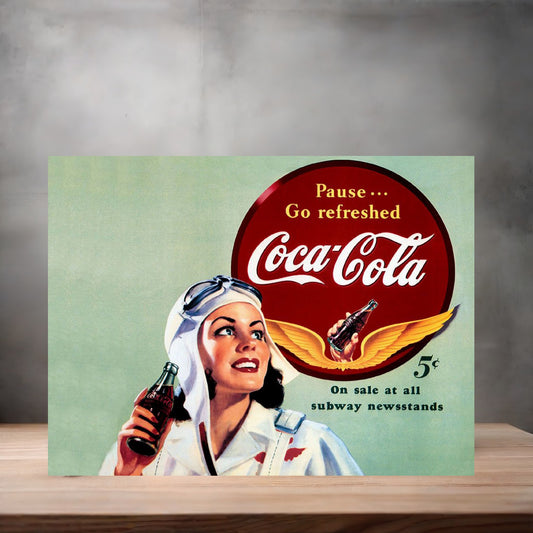 Vintage Coca-Cola ad poster metal poster. Multiple sizes available. AF