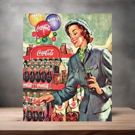 Vintage Coca-Cola ad poster metal poster. Multiple sizes available. Y