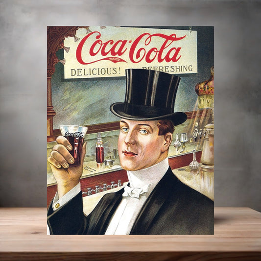 Vintage Coca-Cola ad poster metal poster. Multiple sizes available. W