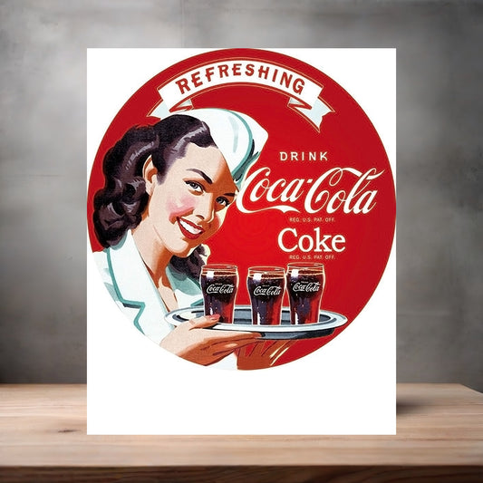 Vintage Coca-Cola ad poster metal poster. Multiple sizes available. T