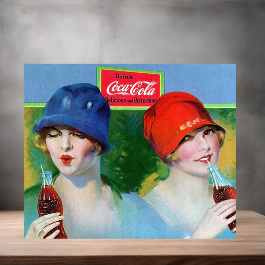 Vintage Coca-Cola ad poster metal poster. Multiple sizes available. Q