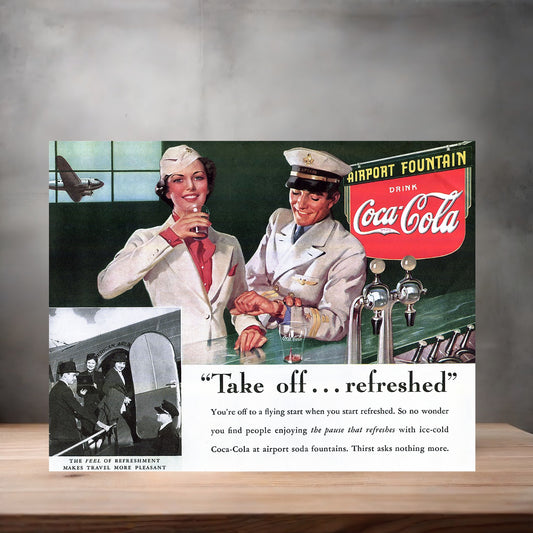 Vintage Coca-Cola ad poster metal poster. Multiple sizes available. Coke L