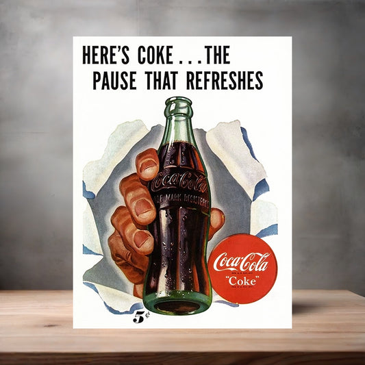 Vintage Coca-Cola ad poster metal poster. Multiple sizes available. Coke M