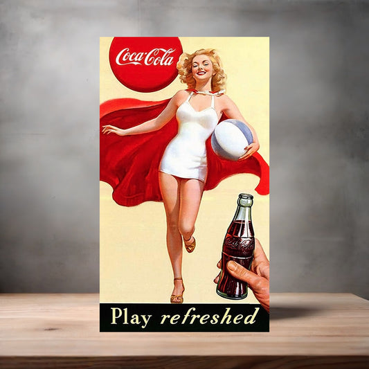 Vintage Coca-Cola ad poster metal poster. Multiple sizes available. Coke I