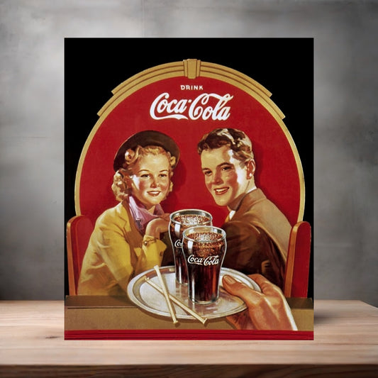 Vintage Coca-Cola ad poster metal poster. Multiple sizes available. Coke H