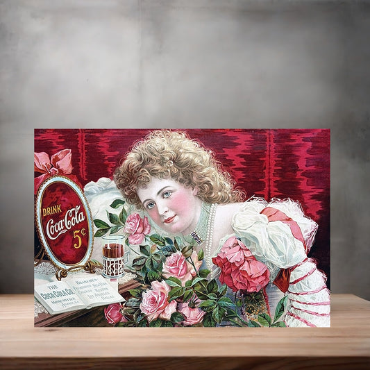 Vintage Coca-Cola ad poster metal poster. Multiple sizes available. Coke F
