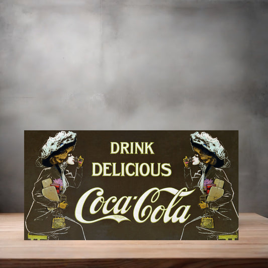 Vintage Coca-Cola ad poster metal poster. Multiple sizes available. Coke D
