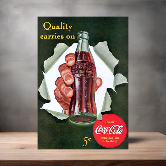Vintage Coca-Cola ad poster metal poster. Multiple sizes available. Coke E