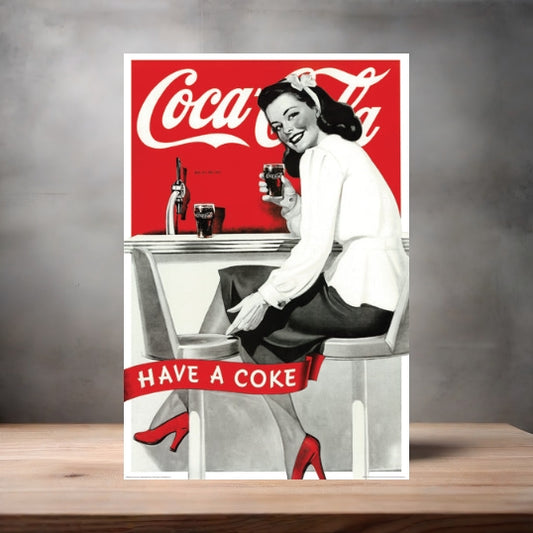 Vintage Coca-Cola ad poster metal poster. Multiple sizes available. Coke